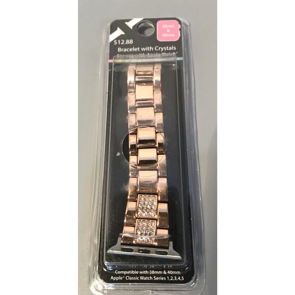 2 Apple Watch Band Replacement Metal Bracelet w Crystals For Use With 38 40mm - Picture 4 of 4